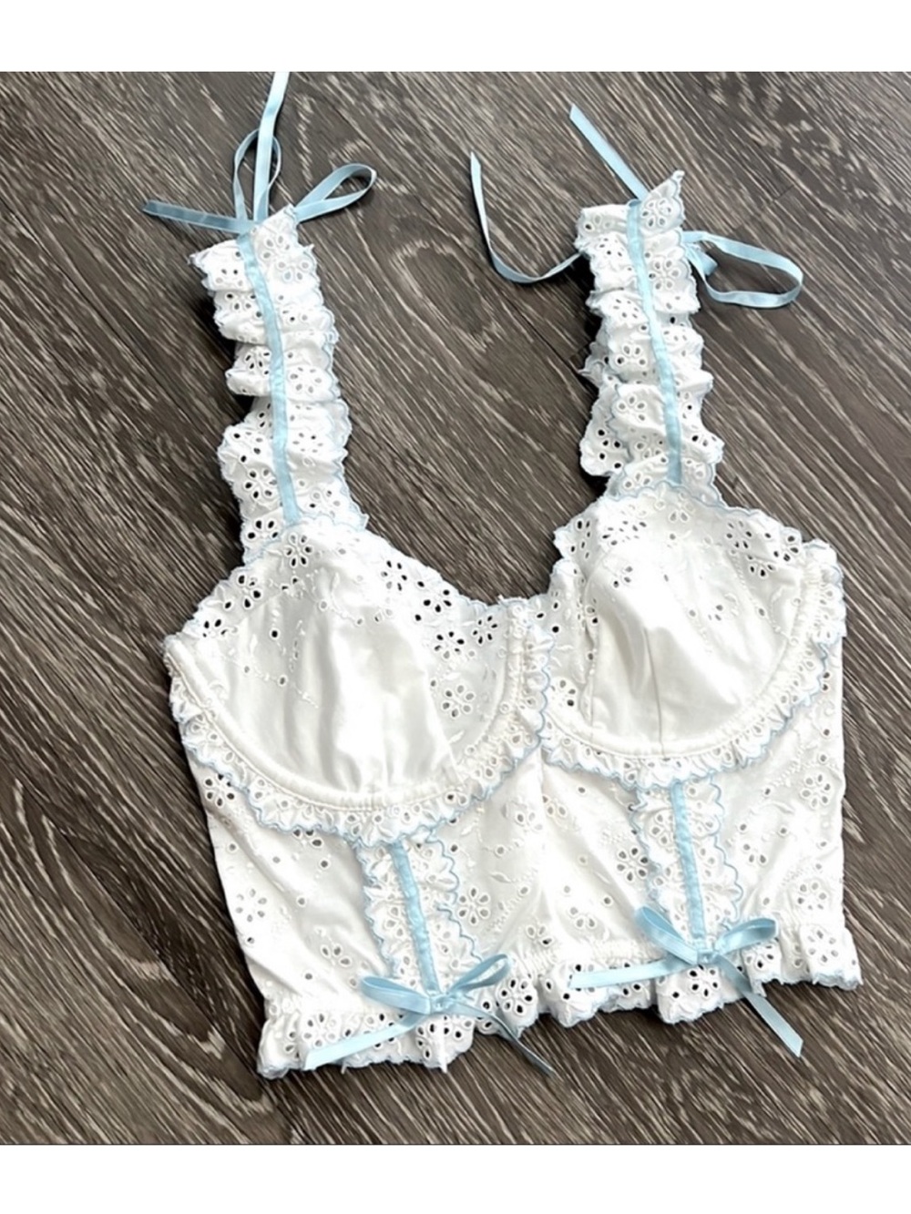 FOR LOVE & LEMONS Swirl Eyelet Bustier